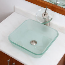 Load image into Gallery viewer, ELITE Frosted Square Tempered Glass Bathroom Vessel Sink 1502