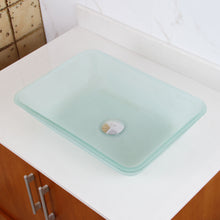 Load image into Gallery viewer, ELITE Rectangle Clear Frosted Tempered Glass Bathroom Vessel Sink 1504