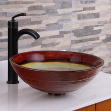 Load image into Gallery viewer, ELITE Rainbow Pattern Tempered Glass Bathroom Vessel Sink 1508