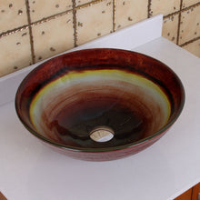 Load image into Gallery viewer, ELITE Rainbow Pattern Tempered Glass Bathroom Vessel Sink 1508