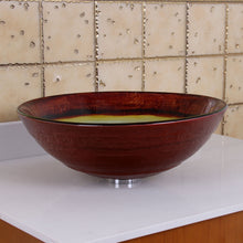 Load image into Gallery viewer, ELITE Rainbow Pattern Tempered Glass Bathroom Vessel Sink 1508