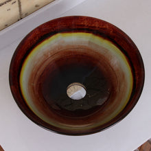 Load image into Gallery viewer, ELITE Rainbow Pattern Tempered Glass Bathroom Vessel Sink 1508