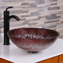 Load image into Gallery viewer, ELITE Antarctic Ruby Pattern Tempered Glass Bathroom Vessel 1510