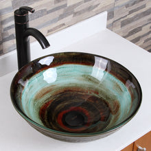 Load image into Gallery viewer, ELITE Space Tunnel Pattern Tempered Glass Vessel Sink 1511
