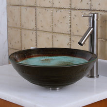 Load image into Gallery viewer, ELITE Space Tunnel Pattern Tempered Glass Vessel Sink 1511