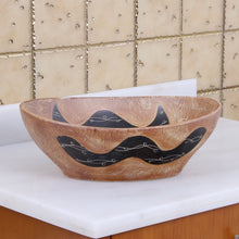 Load image into Gallery viewer, ELITE Oval Matt Yellow Glaze Porcelain Bathroom Vessel Sink 1550
