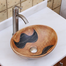 Load image into Gallery viewer, ELITE Oval Matt Yellow Glaze Porcelain Bathroom Vessel Sink 1550
