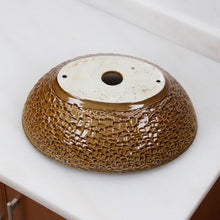 Load image into Gallery viewer, ELITE Oval Coffee Brown Glaze Ceramic Bathroom Vessel Sink 1551