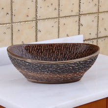 Load image into Gallery viewer, ELITE Oval Bronze Glaze Ceramic Bathroom Vessel Sink 1552