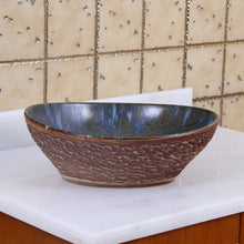 Load image into Gallery viewer, ELITE Oval Brown Cloud Glaze Porcelain Bathroom Vessel Sink 1553