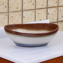 Load image into Gallery viewer, ELITE  Oval Multicolor Glaze Porcelain Bathroom Vessel Sink 1554
