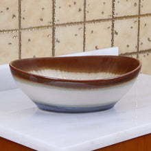 Load image into Gallery viewer, ELITE Oval Multicolor Glaze Porcelain Bathroom Vessel Sink 1554