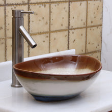 Load image into Gallery viewer, ELITE Oval Multicolor Glaze Porcelain Bathroom Vessel Sink 1554