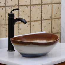Load image into Gallery viewer, ELITE Oval Multicolor Glaze Porcelain Bathroom Vessel Sink 1554