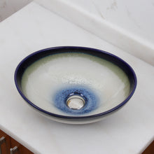 Load image into Gallery viewer, ELITE Oval Multicolor Glaze Porcelain Bathroom Vessel Sink 1555