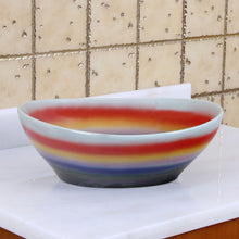 Load image into Gallery viewer, ELITE Oval Multicolor Glaze Porcelain Bathroom Vessel Sink 1556
