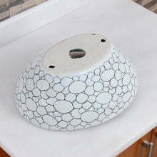 Load image into Gallery viewer, ELITE Oval Cobblestone Pattern Ceramic Bathroom Vessel Sink 1558