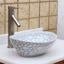Load image into Gallery viewer, ELITE Oval Cobblestone Pattern Ceramic Bathroom Vessel Sink 1558