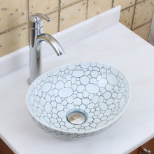 Load image into Gallery viewer, ELITE Oval Cobblestone Pattern Ceramic Bathroom Vessel Sink 1558