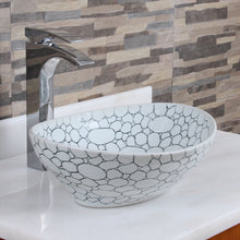 Load image into Gallery viewer, ELITE Oval Cobblestone Pattern Ceramic Bathroom Vessel Sink 1558
