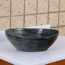 Load image into Gallery viewer, ELITE Oval Dark Green Glaze Ceramic Bathroom Vessel Sink 1559