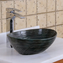Load image into Gallery viewer, ELITE Oval Dark Green Glaze Ceramic Bathroom Vessel Sink 1559