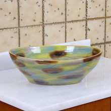 Load image into Gallery viewer, ELITE Oval Magic Color Glaze Ceramic Bathroom Vessel Sink 1560