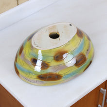 Load image into Gallery viewer, ELITE Oval Magic Color Glaze Ceramic Bathroom Vessel Sink 1560