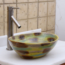 Load image into Gallery viewer, ELITE Oval Magic Color Glaze Ceramic Bathroom Vessel Sink 1560