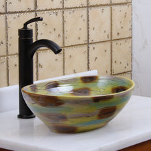 Load image into Gallery viewer, ELITE Oval Magic Color Glaze Ceramic Bathroom Vessel Sink 1560