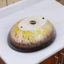 Load image into Gallery viewer, ELITE Oval Fireworks Glaze Ceramic Bathroom Vessel Sink 1561