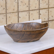 Load image into Gallery viewer, ELITE Oval Matt Glaze Autumn Leave Ceramic Vessel Sink 1562