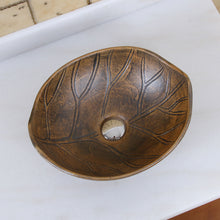 Load image into Gallery viewer, ELITE Oval Matt Glaze Autumn Leave Ceramic Vessel Sink 1562