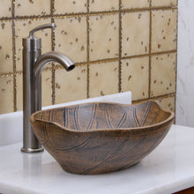 Load image into Gallery viewer, ELITE Oval Matt Glaze Autumn Leave Ceramic Vessel Sink 1562