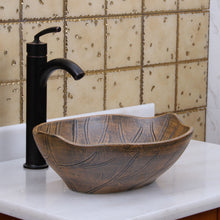Load image into Gallery viewer, ELITE Oval Matt Glaze Autumn Leave Ceramic Vessel Sink 1562