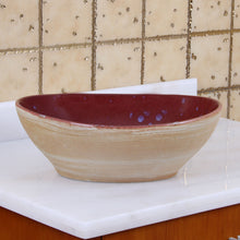 Load image into Gallery viewer, ELITE Oval Ruby Glaze Ceramic Bathroom Vessel Sink 1563