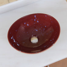Load image into Gallery viewer, ELITE Oval Ruby Glaze Ceramic Bathroom Vessel Sink 1563