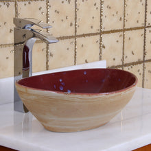 Load image into Gallery viewer, ELITE Oval Ruby Glaze Ceramic Bathroom Vessel Sink 1563