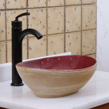 Load image into Gallery viewer, ELITE Oval Ruby Glaze Ceramic Bathroom Vessel Sink 1563