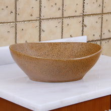 Load image into Gallery viewer, ELITE Oval Sandstone Glaze Ceramic Bathroom Vessel Sink 1565