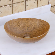Load image into Gallery viewer, ELITE Oval Sandstone Glaze Ceramic Bathroom Vessel Sink 1565