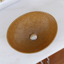 Load image into Gallery viewer, ELITE Oval Sandstone Glaze Ceramic Bathroom Vessel Sink 1565