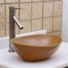 Load image into Gallery viewer, ELITE Oval Sandstone Glaze Ceramic Bathroom Vessel Sink 1565