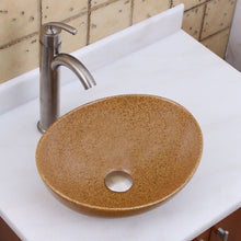 Load image into Gallery viewer, ELITE Oval Sandstone Glaze Ceramic Bathroom Vessel Sink 1565