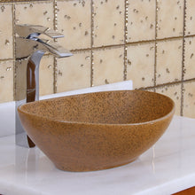 Load image into Gallery viewer, ELITE Oval Sandstone Glaze Ceramic Bathroom Vessel Sink 1565