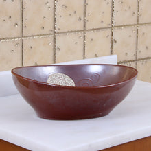 Load image into Gallery viewer, ELITE Oval Mohogany Glaze Ceramic Bathroom Vessel Sink 1566