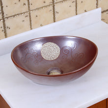 Load image into Gallery viewer, ELITE Oval Mohogany Glaze Ceramic Bathroom Vessel Sink 1566