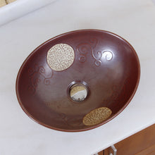Load image into Gallery viewer, ELITE Oval Mohogany Glaze Ceramic Bathroom Vessel Sink 1566