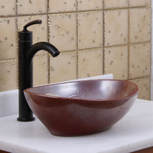 Load image into Gallery viewer, ELITE Oval Mohogany Glaze Ceramic Bathroom Vessel Sink 1566