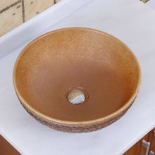 Load image into Gallery viewer, ELIMAX'S Round Yellow Glaze Porcelain Ceramic Bathroom Vessel Sink 1568